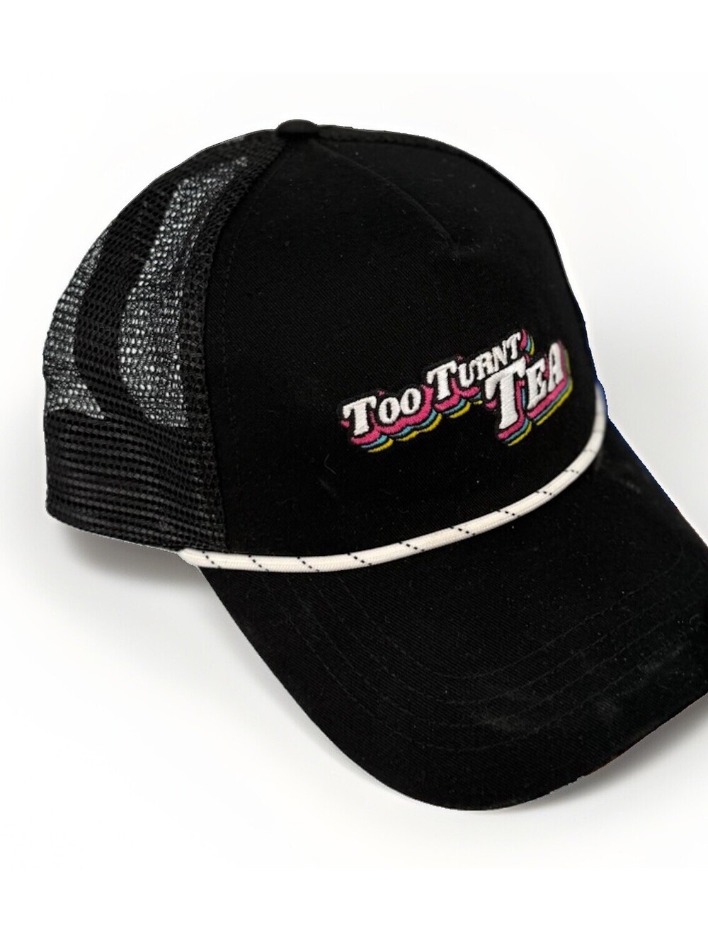 NOCA Too Turnt Tea Trucker Hat Black Rope Snapback Mesh Adjustable Promo Cap